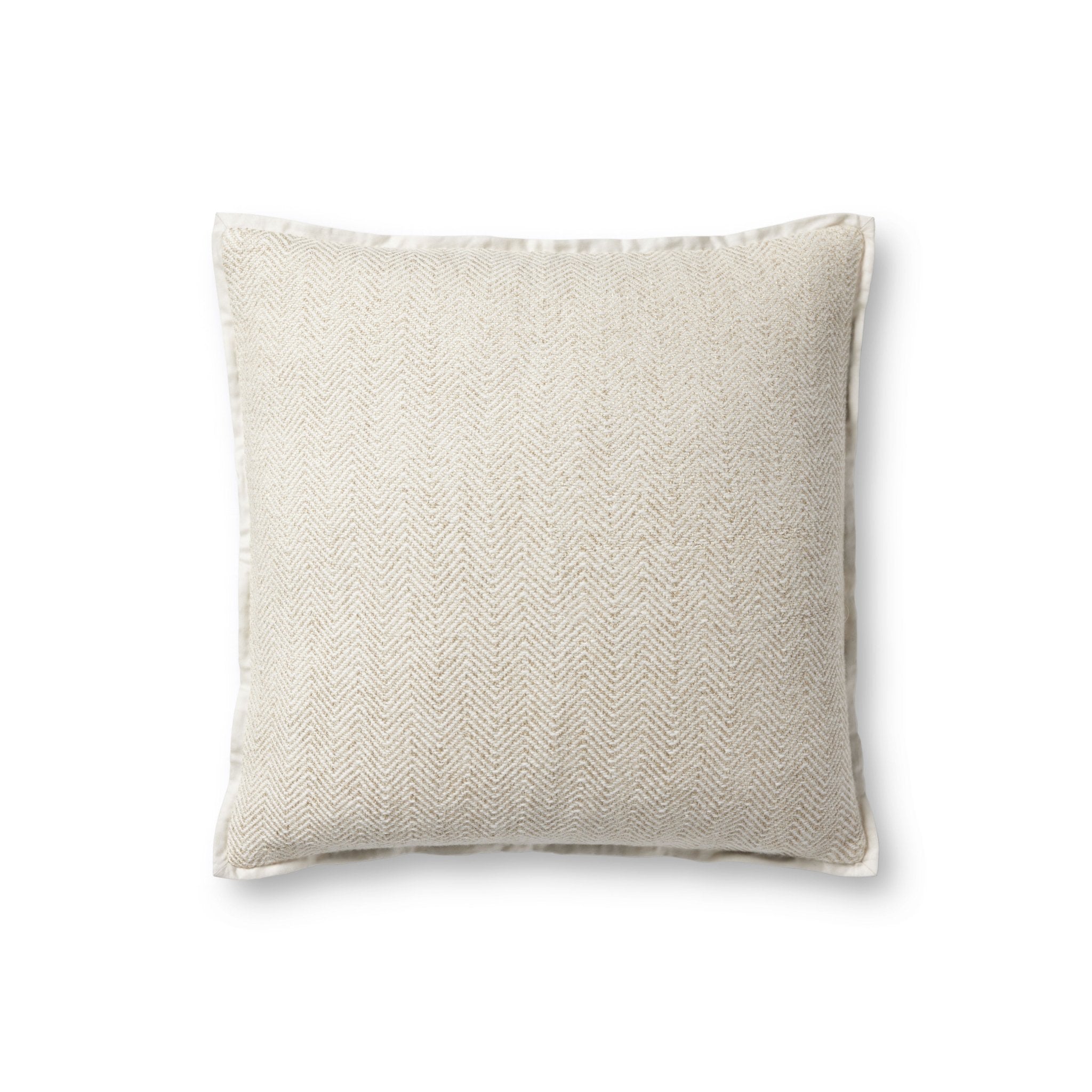 Jean Stoffer x Loloi PJS0018 Ivory 18'' x 18'' Cover Only Pillow White Cliff Studio Throw Pillows