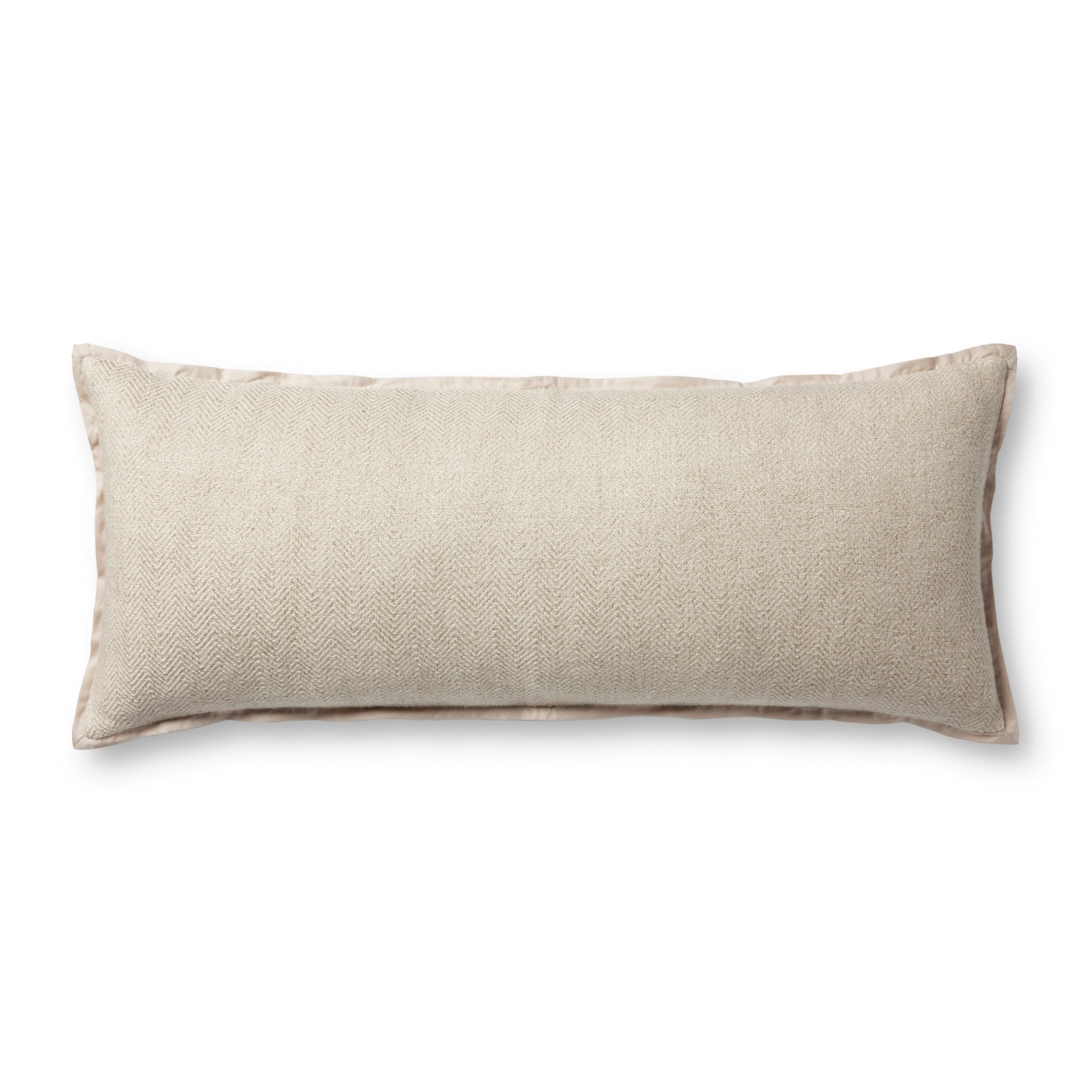 Jean Stoffer x Loloi PJS0018 Oatmeal 13'' x 35'' Cover Only Pillow White Cliff Studio Throw Pillows