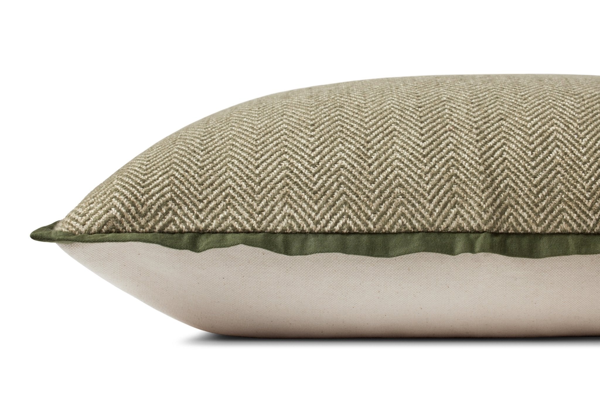 Jean Stoffer x Loloi PJS0018 Olive 13'' x 21'' Cover Only Pillow White Cliff Studio Throw Pillows