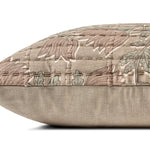 Jean Stoffer x Loloi PJS0019 Taupe / Rose 18'' x 18'' Cover Only Pillow White Cliff Studio Throw Pillows