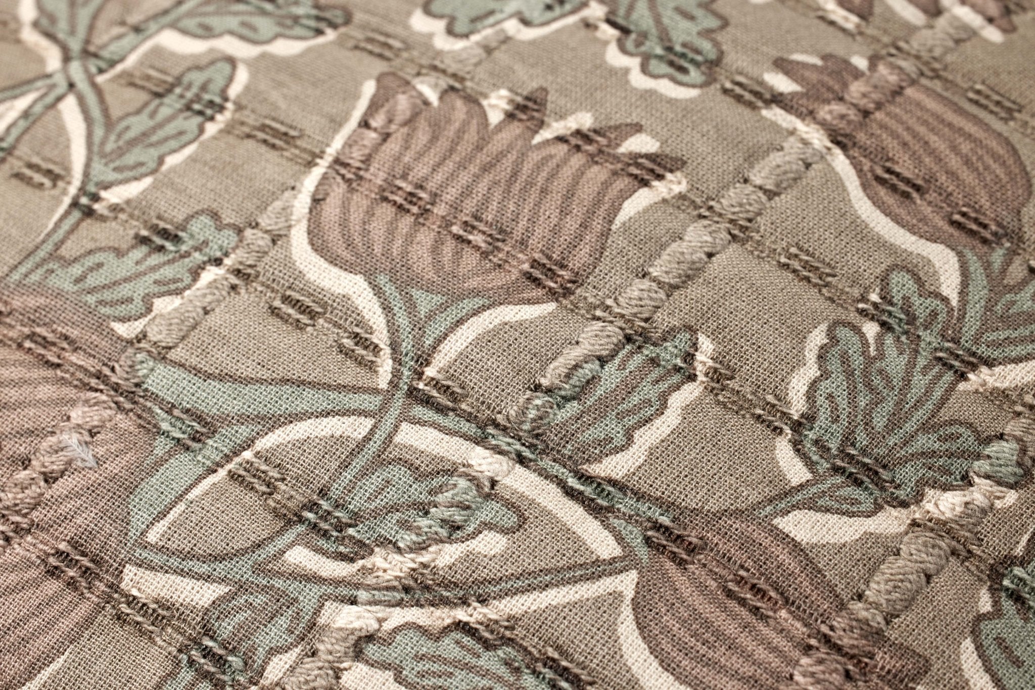 Jean Stoffer x Loloi PJS0019 Taupe / Rose 18'' x 18'' Cover Only Pillow White Cliff Studio Throw Pillows