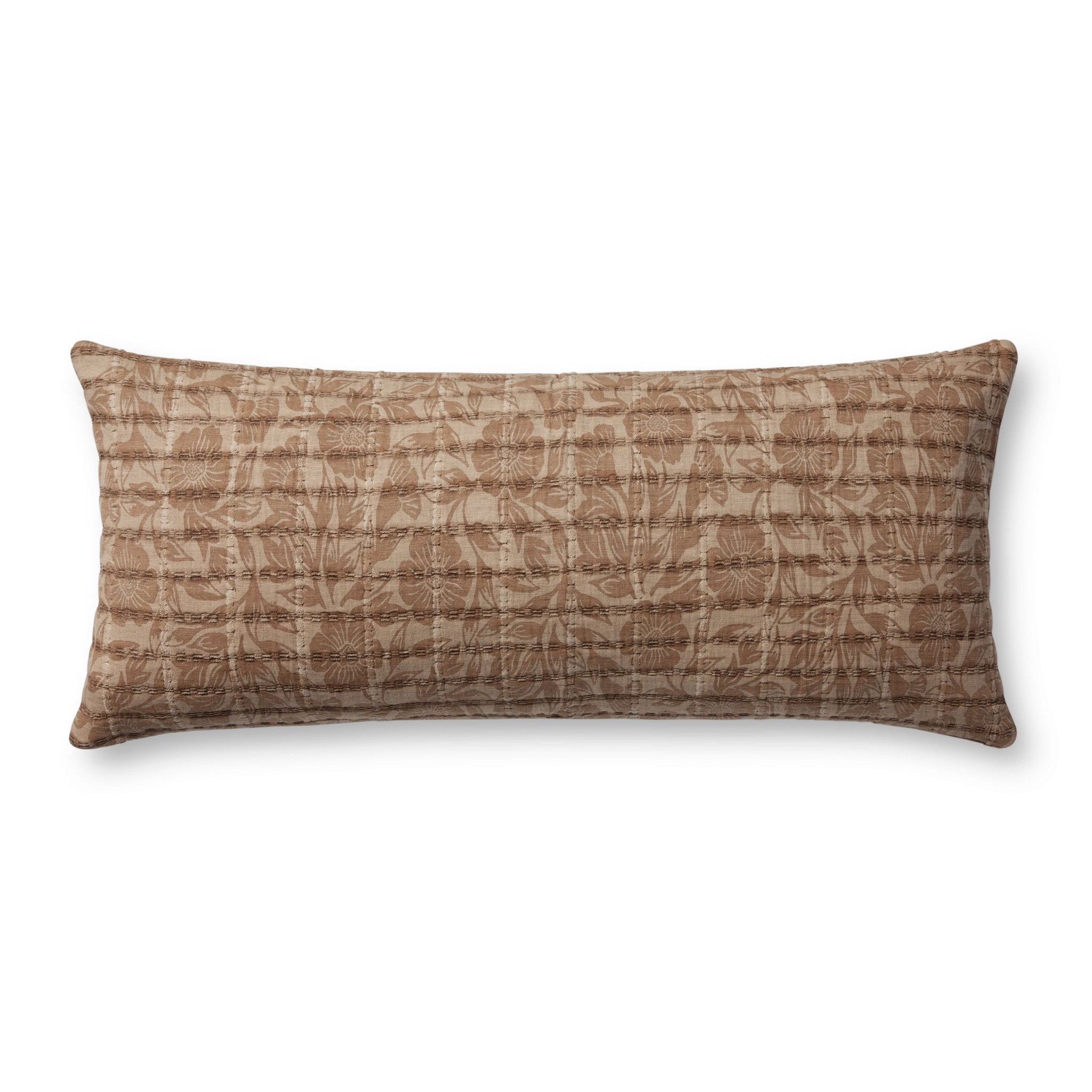 Jean Stoffer x Loloi PJS0022 Cinnamon 12'' x 27'' Cover Only Pillow White Cliff Studio Throw Pillows