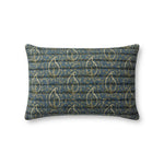 Jean Stoffer x Loloi PJS0025 Blue / Green 13'' x 21'' Cover Only Pillow White Cliff Studio Throw Pillows