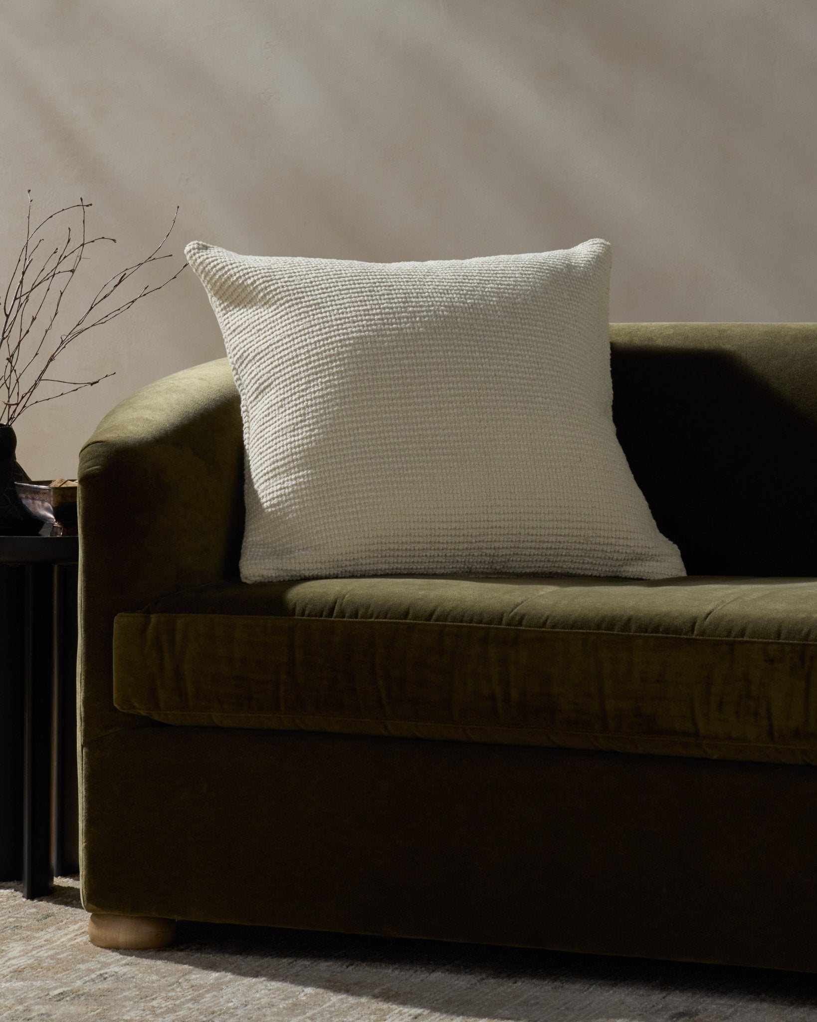 Jeremiah Brent x Loloi Bedford Ivory 24'' x 24'' Pillow Cover Only White Cliff Studio Throw Pillows