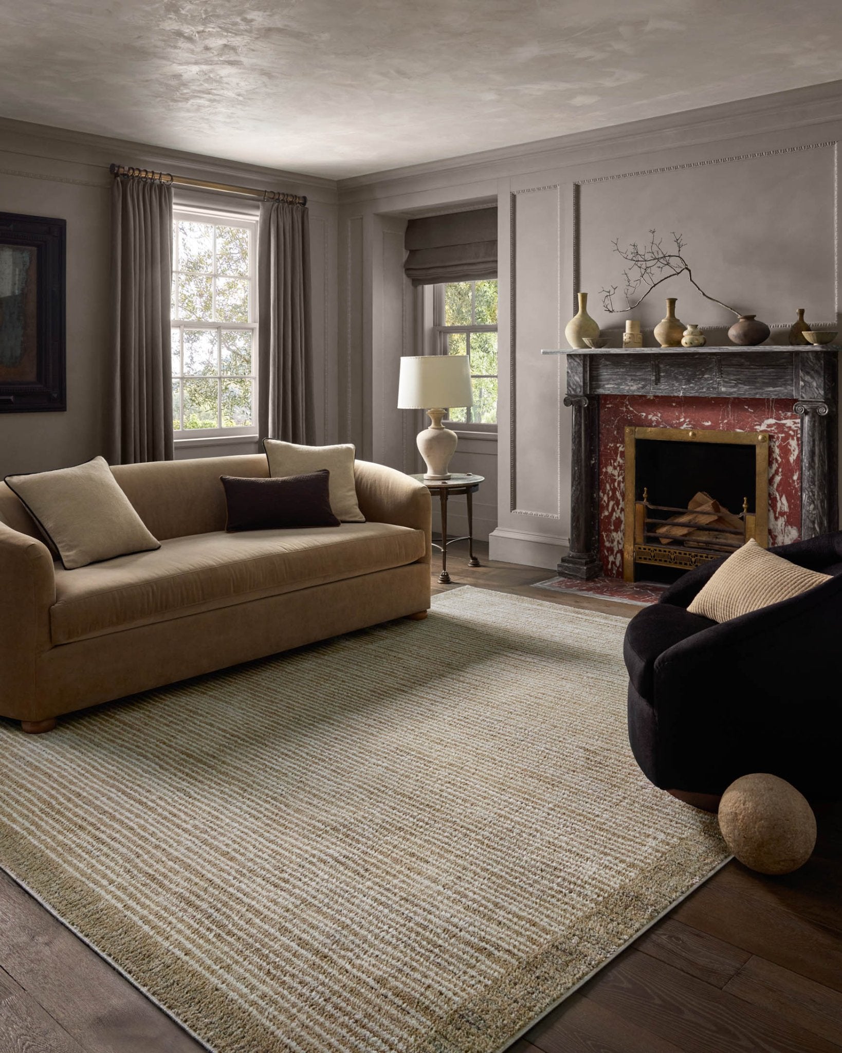 Jeremiah Brent x Loloi Bleecker Sand / Charcoal Rug White Cliff Studio Rugs