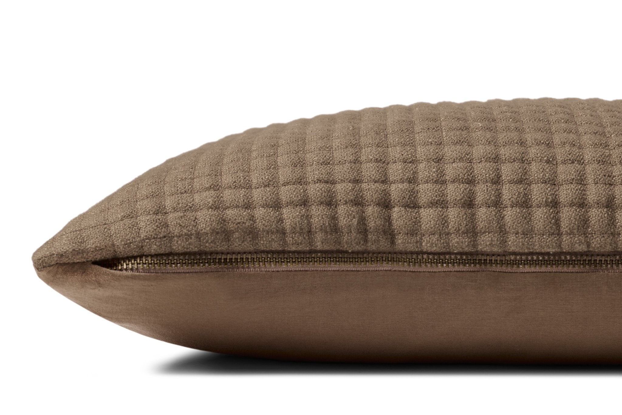 Jeremiah Brent x Loloi Christopher Brown 13'' x 21'' Pillow Cover Only White Cliff Studio Throw Pillows