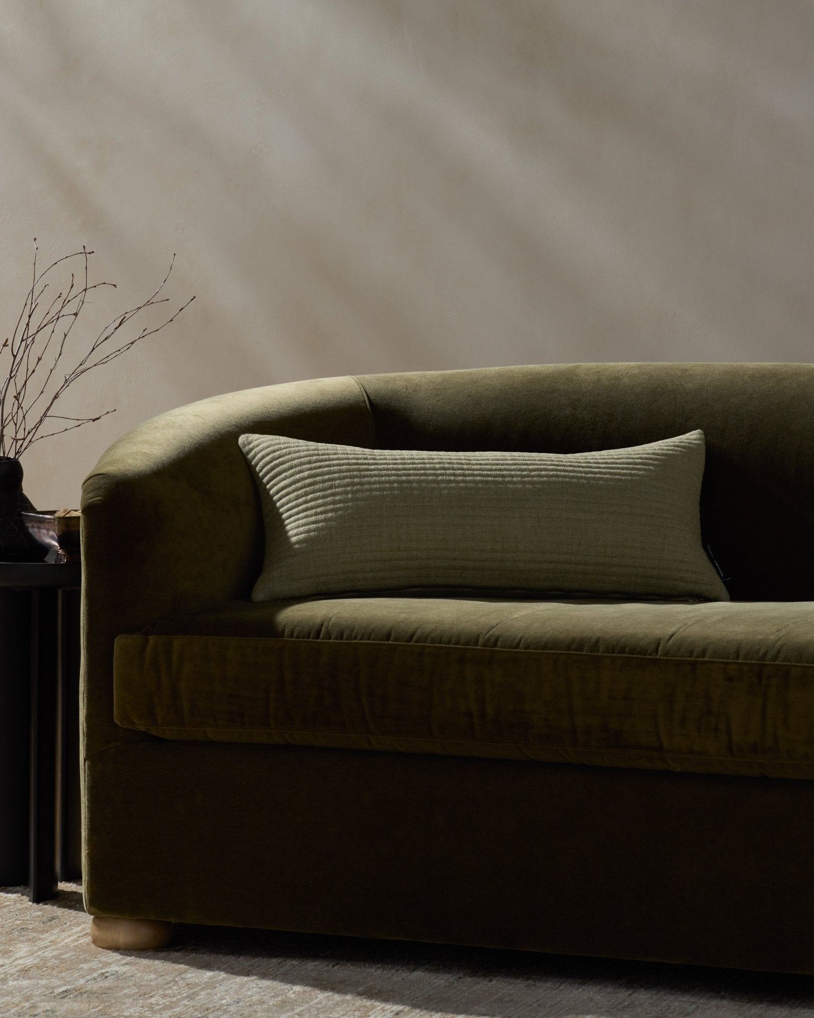 Jeremiah Brent x Loloi Christopher Green 12'' x 27'' Pillow Cover Only White Cliff Studio Throw Pillows