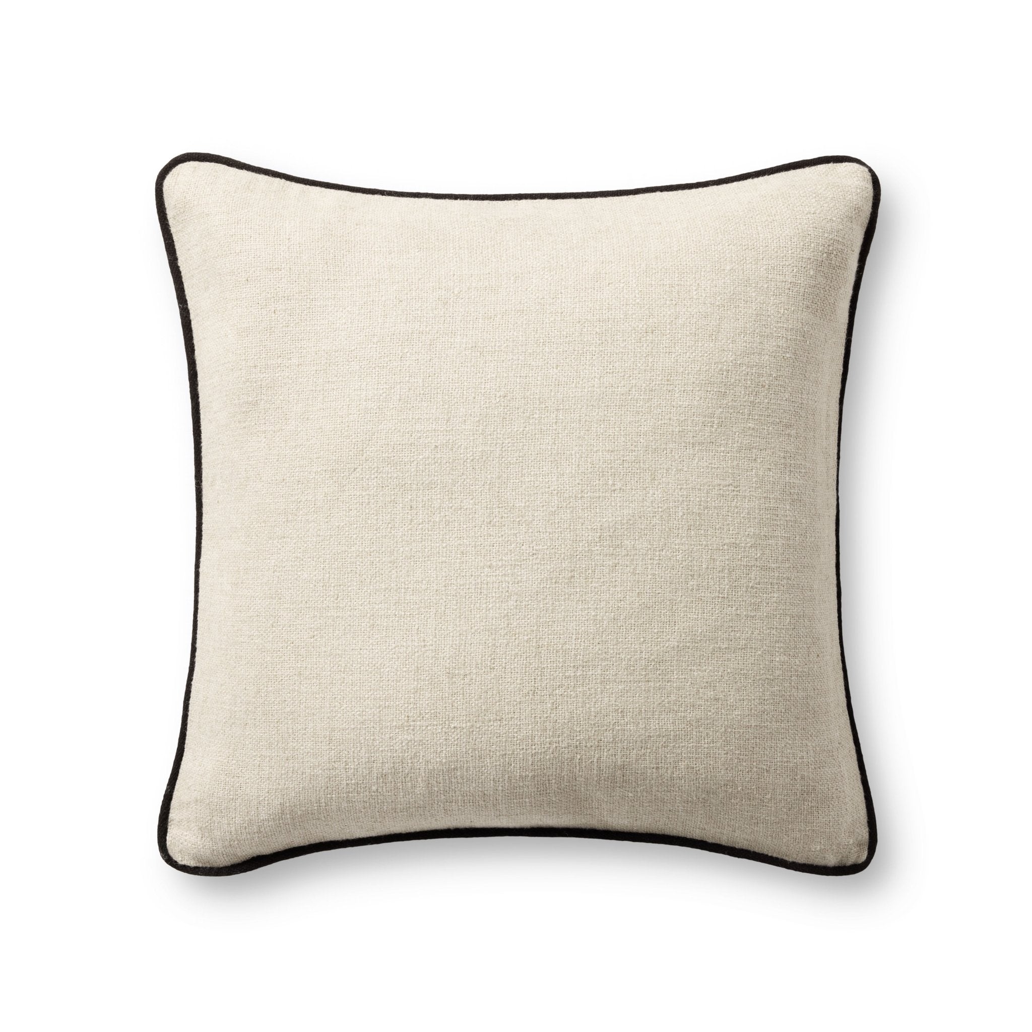 Jeremiah Brent x Loloi Hudson Natural / Black 20'' x 20'' Pillow Cover Only White Cliff Studio Throw Pillows