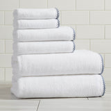 Cotton Border-Stitched 6-Piece Towel Set - Valery Collection