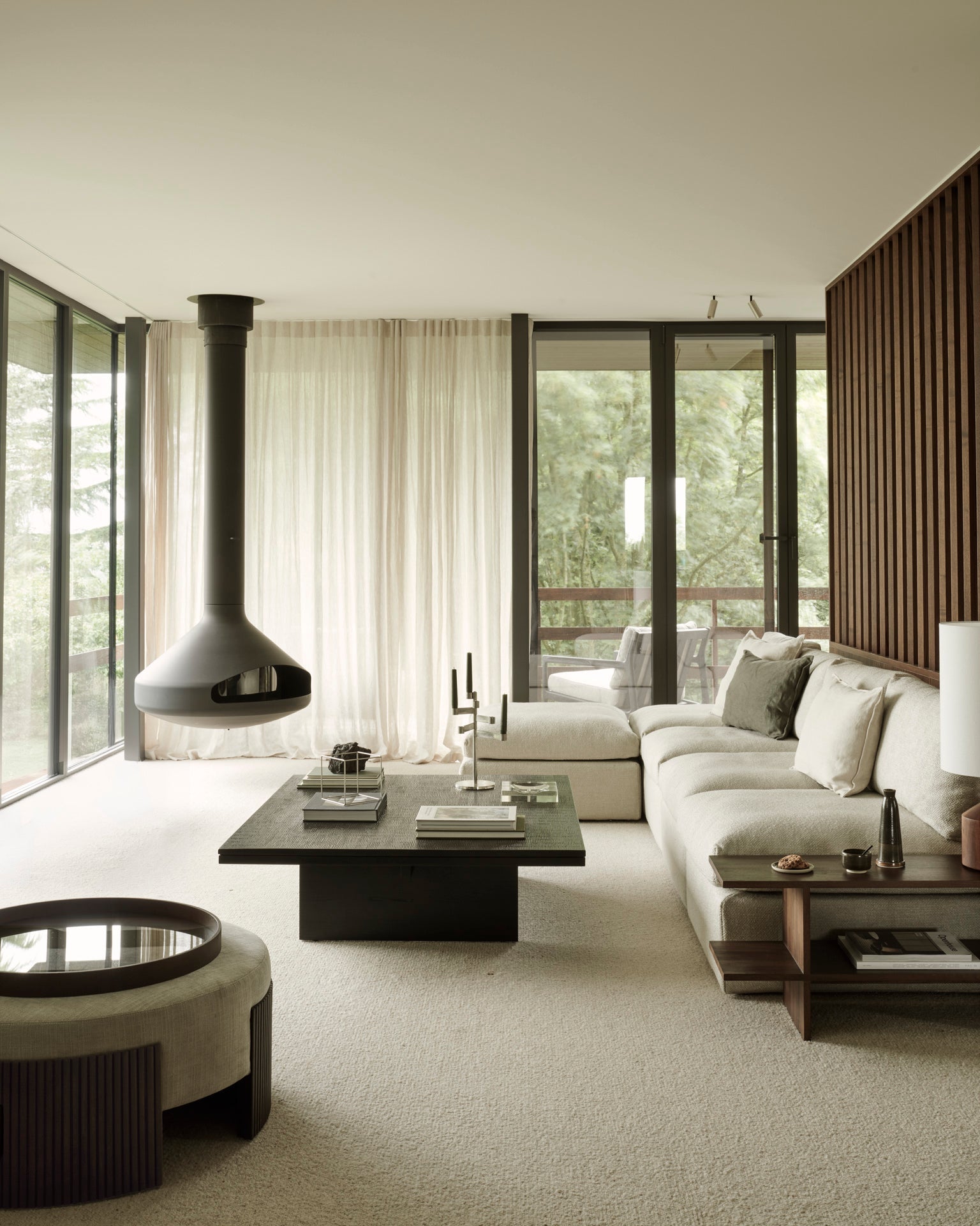 Kabuki side table - varnished teak - brown - rectangular White Cliff Studio Side Table