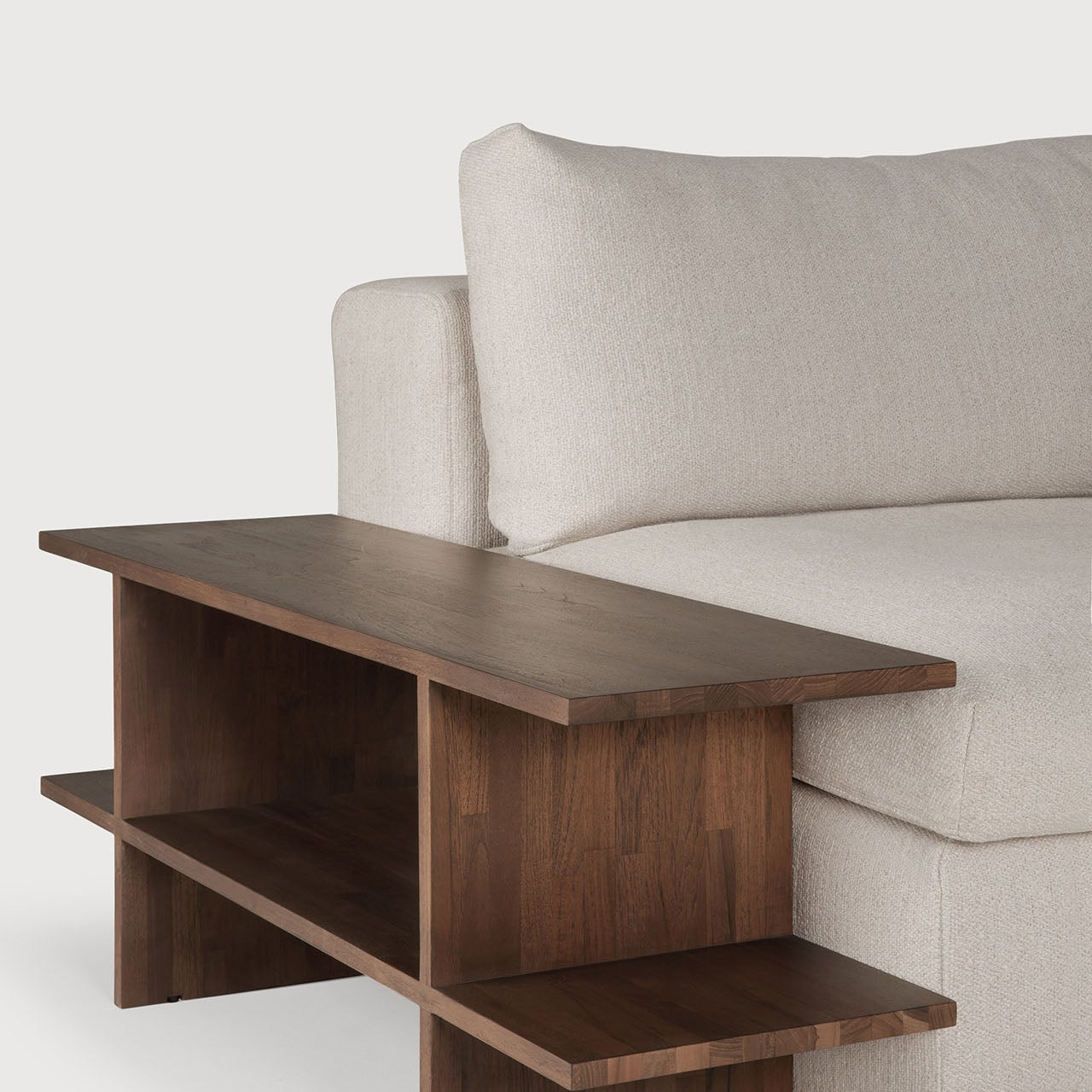 Kabuki side table - varnished teak - brown - rectangular White Cliff Studio Side Table