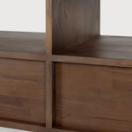 Kabuki TV cupboard - varnished teak - brown - 2 drawers White Cliff Studio Media Console