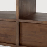 Kabuki TV cupboard - varnished teak - brown - 2 drawers White Cliff Studio Media Console