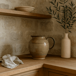 Large Stoneware Pitcher – 72 oz., Reactive Glaze Finish White Cliff Studio Pitcher