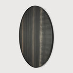 Layered Clay wall art - black metal frame - round - L White Cliff Studio Wall Decor & Art