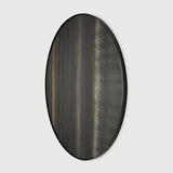 Layered Clay wall art - black metal frame - round - L White Cliff Studio Wall Decor & Art