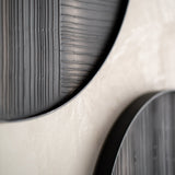 Layered Clay wall art - black metal frame - round - L White Cliff Studio Wall Decor & Art