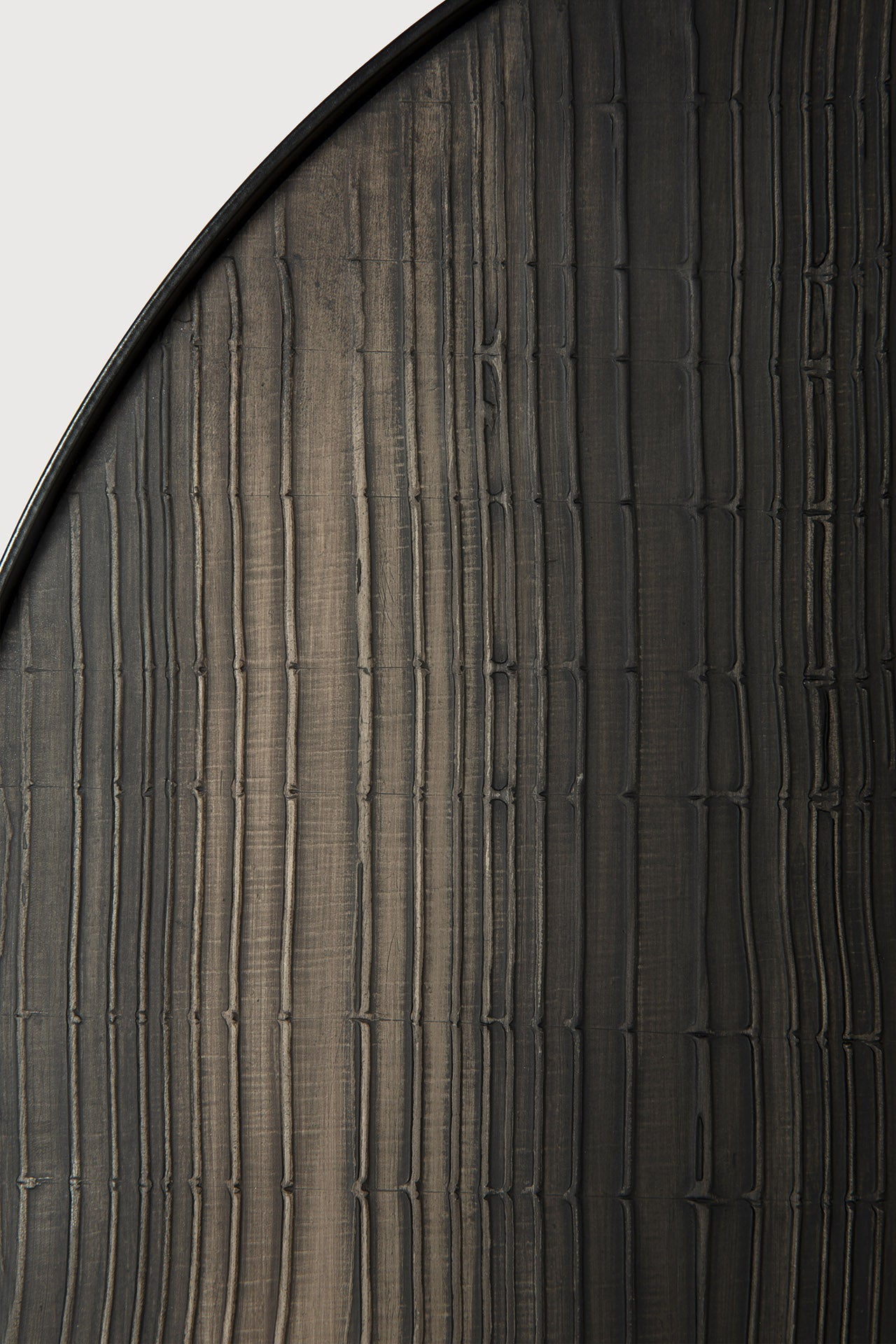 Layered Clay wall art - black metal frame - round - L White Cliff Studio Wall Decor & Art