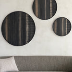 Layered Clay wall art - black metal frame - round - L White Cliff Studio Wall Decor & Art