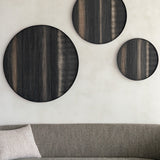 Layered Clay wall art - black metal frame - round - L White Cliff Studio Wall Decor & Art