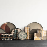 Layered Dots tray - glass - Slate - round - L White Cliff Studio Trays