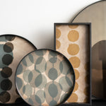 Layered Dots tray - glass - Slate - round - L White Cliff Studio Trays