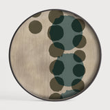 Layered Dots tray - glass - Slate - round - L White Cliff Studio Trays