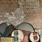 Layered Dots tray - glass - Slate - round - L White Cliff Studio Trays