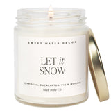 Let It Snow Soy Candle - Clear 9 oz Jar White Cliff Studio Candles and Candle Accessories