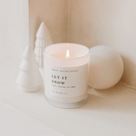 Let It Snow Soy Candle - White Jar - 11 oz White Cliff Studio Candles and Candle Accessories