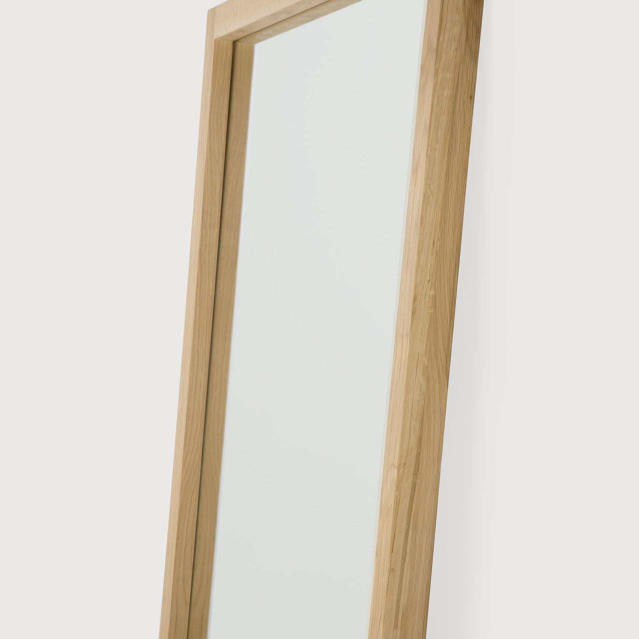 Light Frame floor mirror - oak frame - rectangular White Cliff Studio Floor Mirror