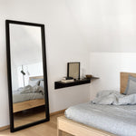 Light Frame floor mirror - varnished oak frame - black - rectangular White Cliff Studio Floor Mirror