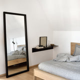 Light Frame floor mirror - varnished oak frame - black - rectangular White Cliff Studio Floor Mirror