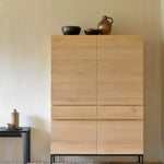 Ligna cupboard - oak - 4 doors - 2 drawers White Cliff Studio Cab inet