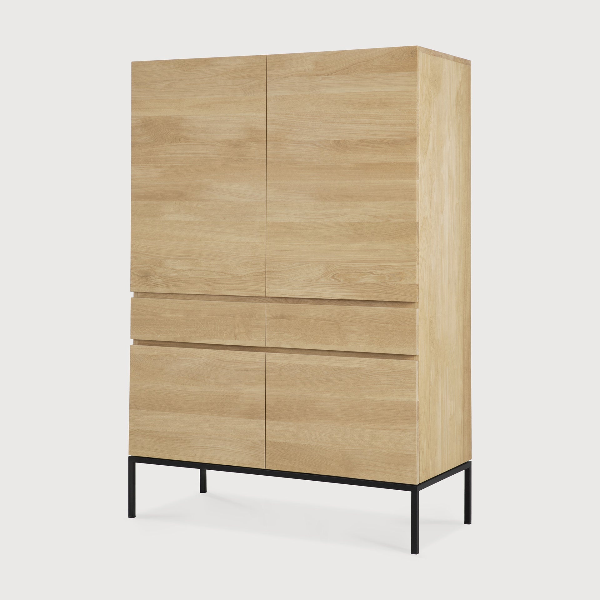 Ligna cupboard - oak - 4 doors - 2 drawers White Cliff Studio Cab inet