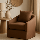 Lina Swivel Chair Coffee White Cliff Studio Lounge Chair