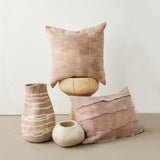 Linear Dusty Rose Hand - Felted Merino Wool Throw Pillow