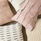 Linear Dusty Rose Hand - Felted Merino Wool Throw Pillow