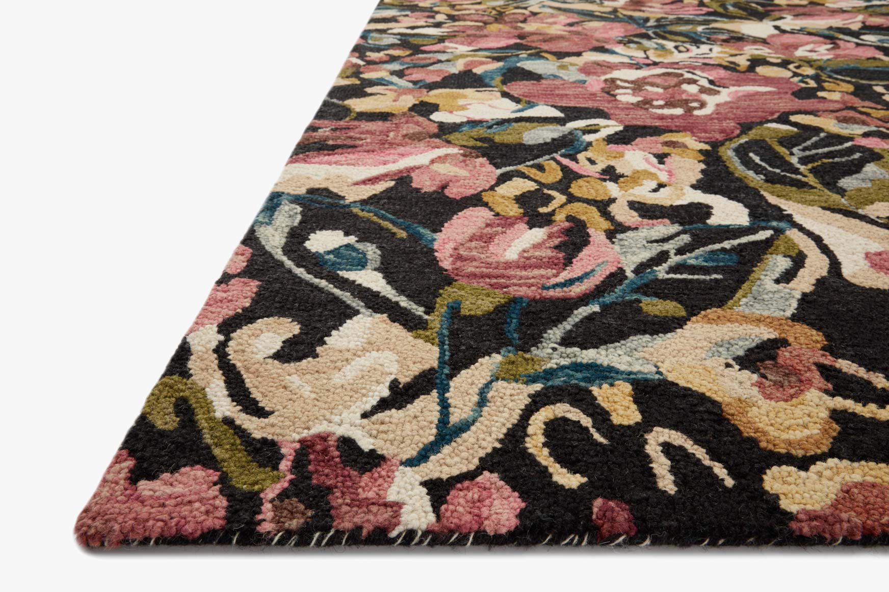 Loloi Belladonna Black / Berry Rug White Cliff Studio Area Rugs