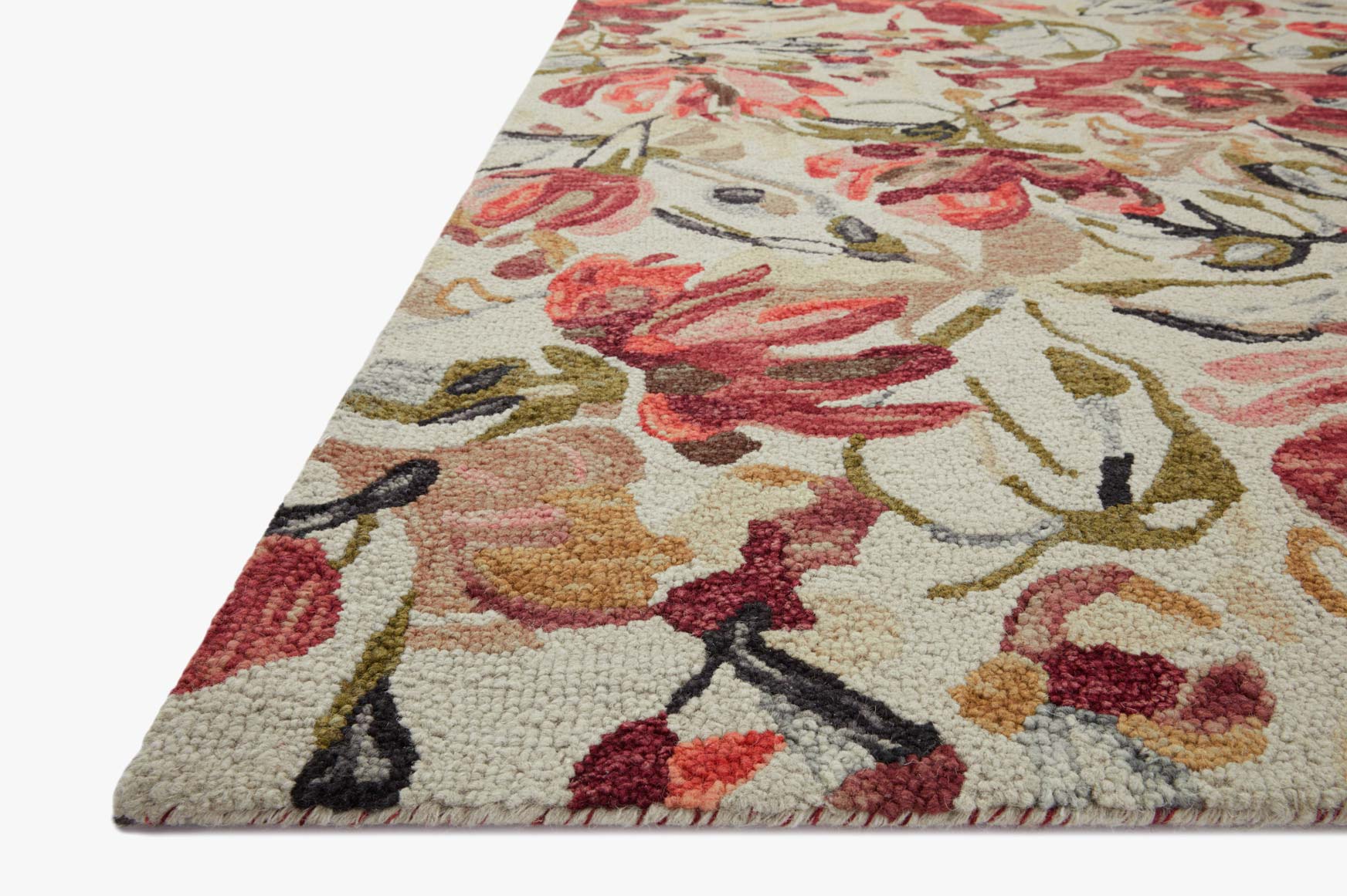 Loloi Belladonna Ivory / Raspberry Rug White Cliff Studio Area Rugs