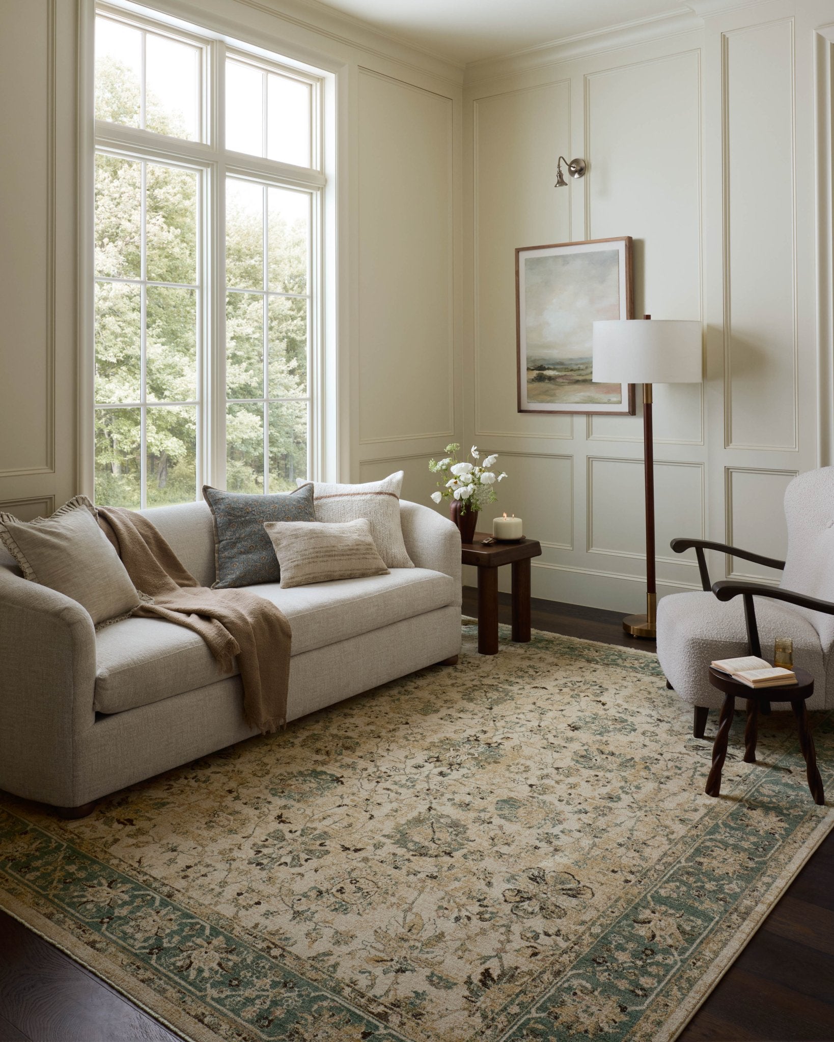 Loloi Briar Ant. Ivory / Blue Area Rug White Cliff Studio Area Rug