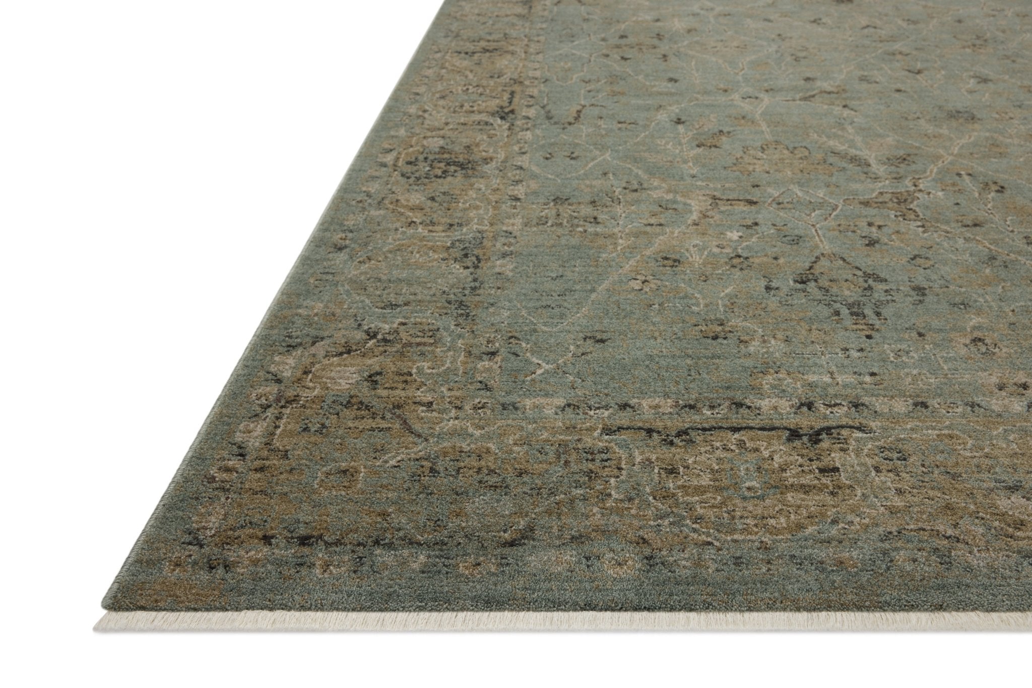 Loloi Briar Aqua / Olive Area Rug White Cliff Studio Area Rug