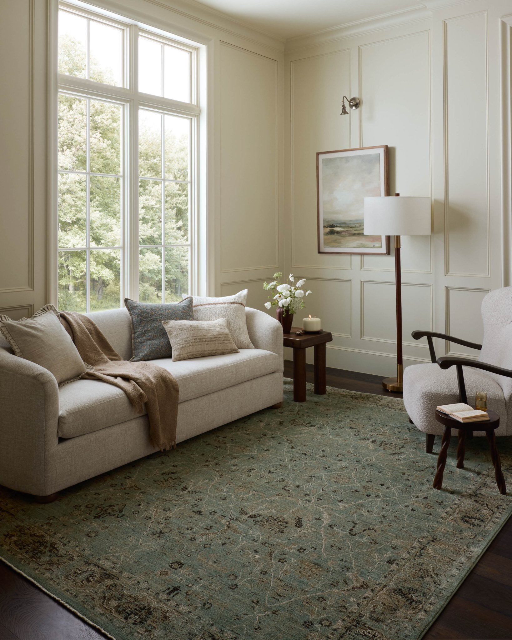 Loloi Briar Aqua / Olive Area Rug White Cliff Studio Area Rug