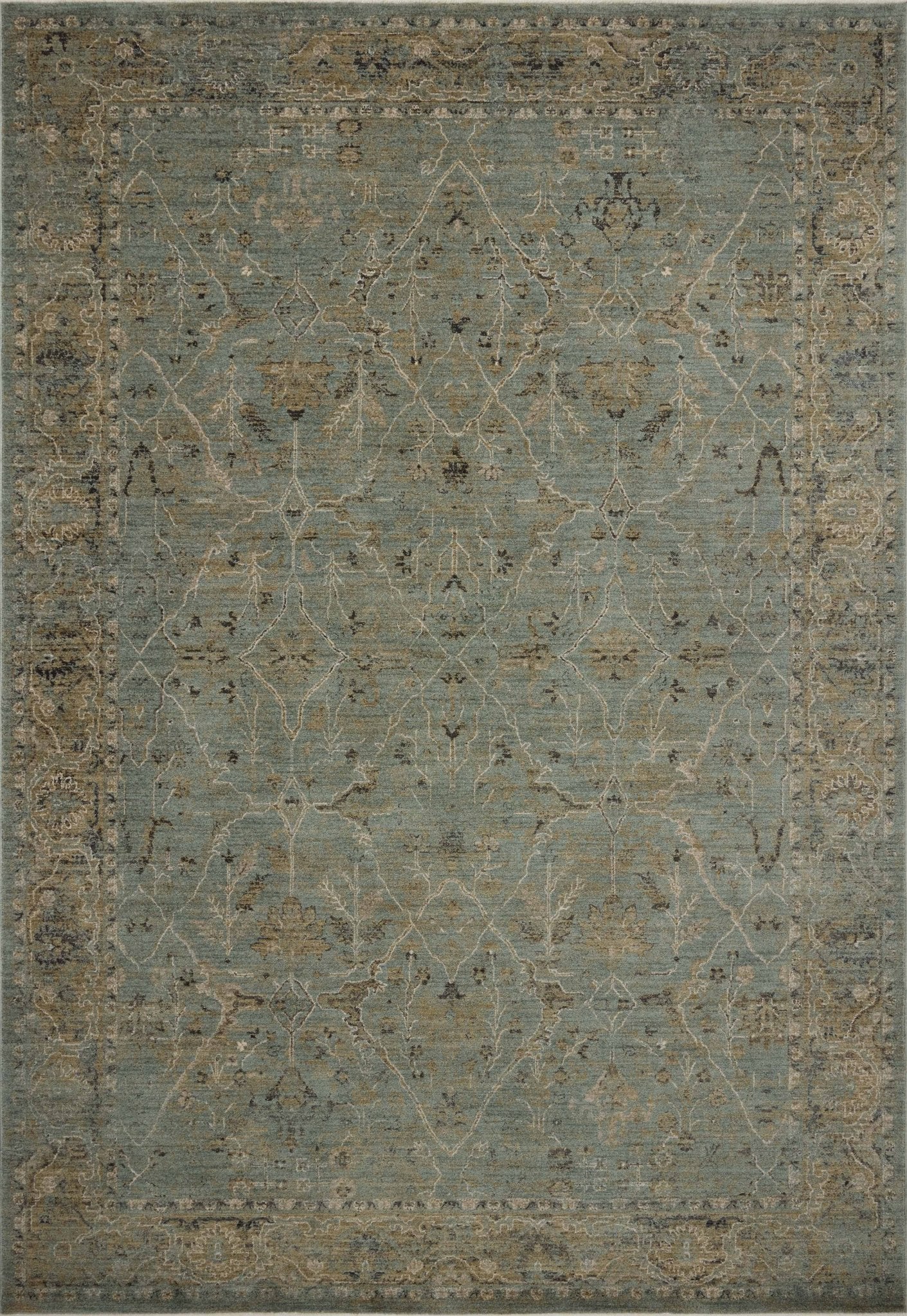 Loloi Briar Aqua / Olive Area Rug White Cliff Studio Area Rug