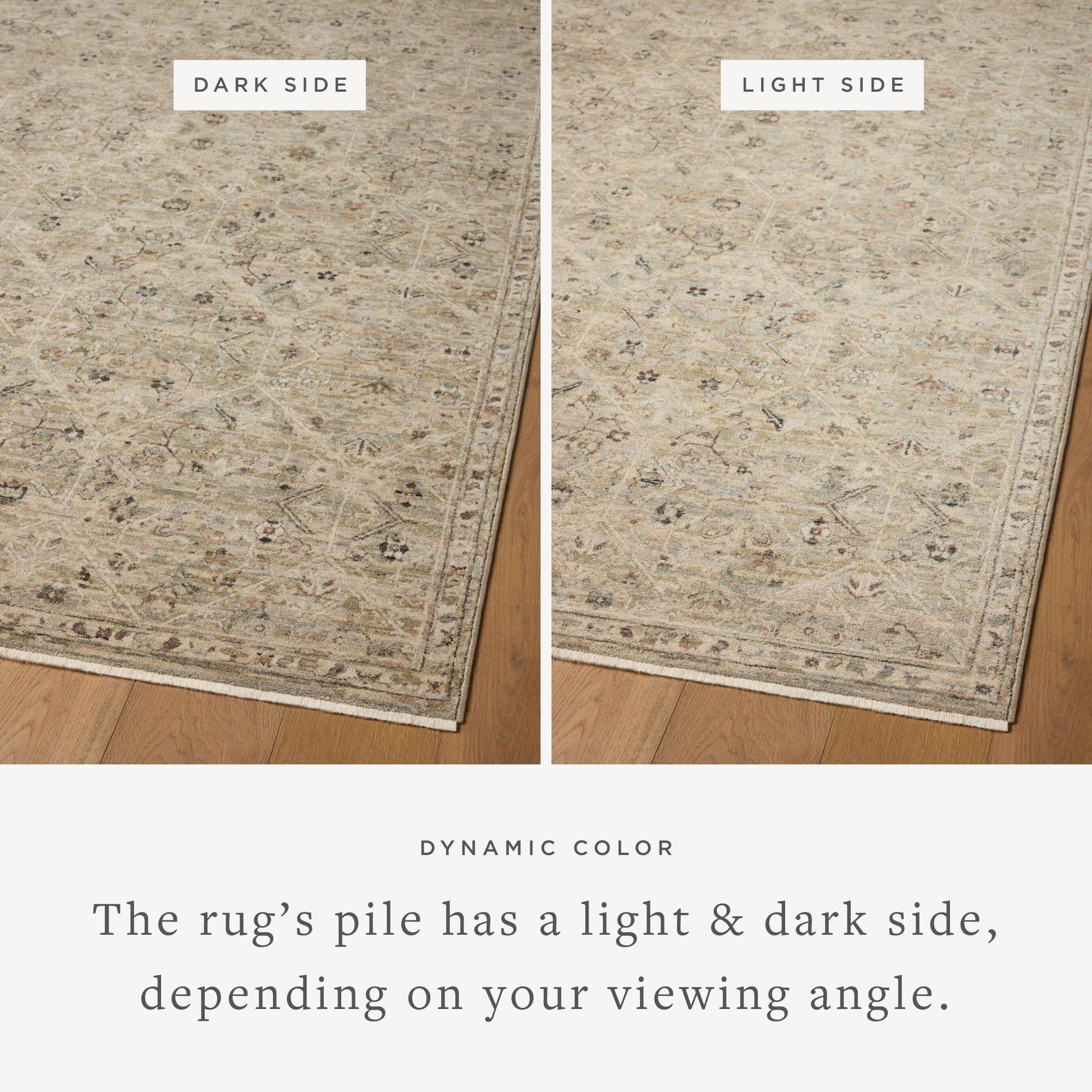 Loloi Briar Silver / Moss Area Rug White Cliff Studio Area Rug