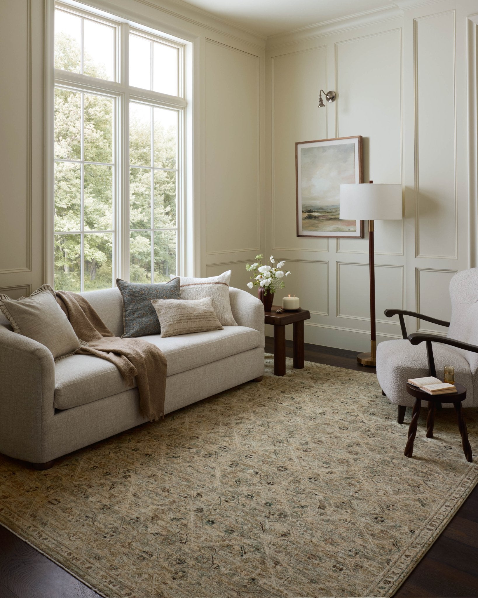 Loloi Briar Silver / Moss Area Rug White Cliff Studio Area Rug