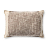 Loloi Brown / Ivory Pillow White Cliff Studio Pillow