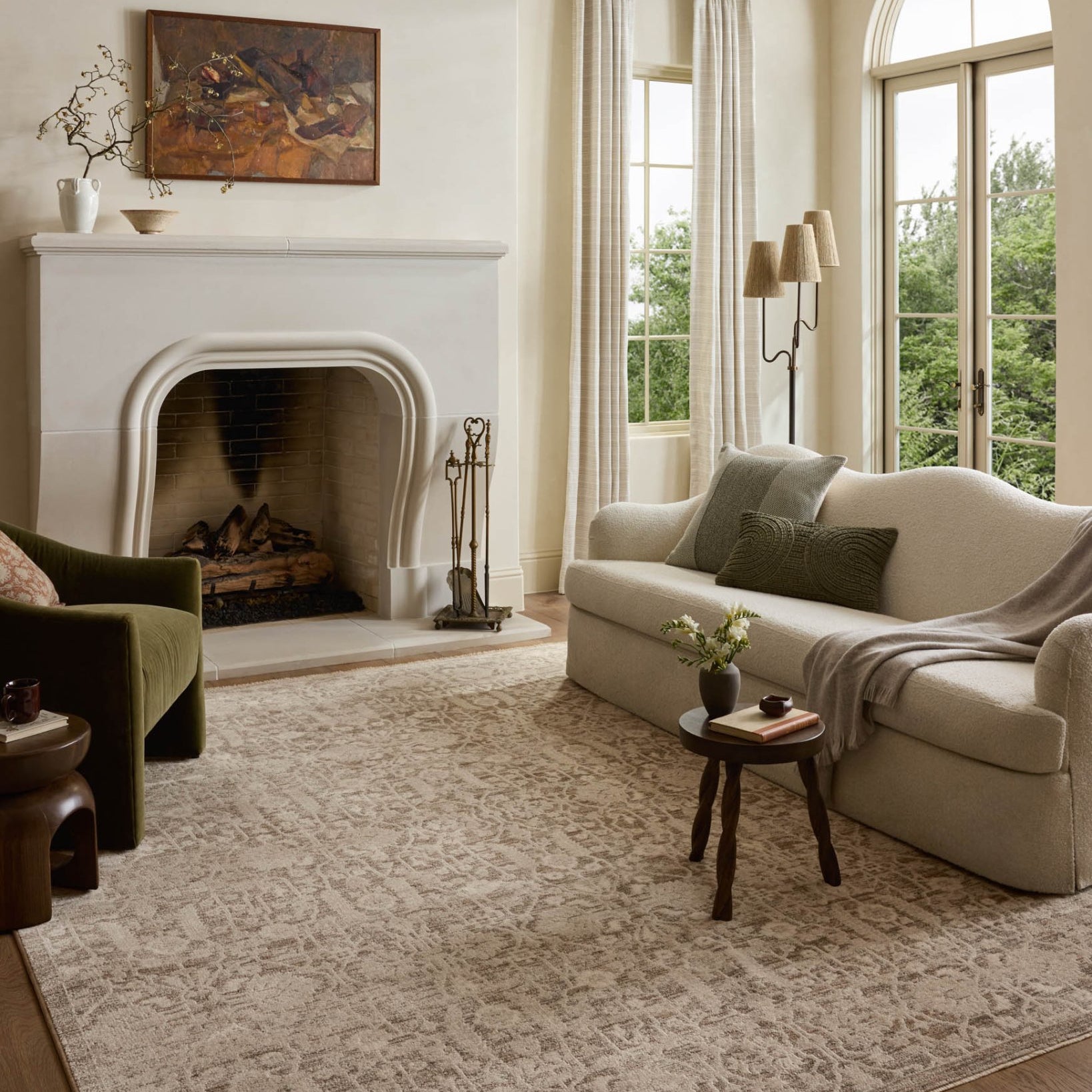 Loloi II Clarisse Fog / Bone Rug White Cliff Studio Area Rugs