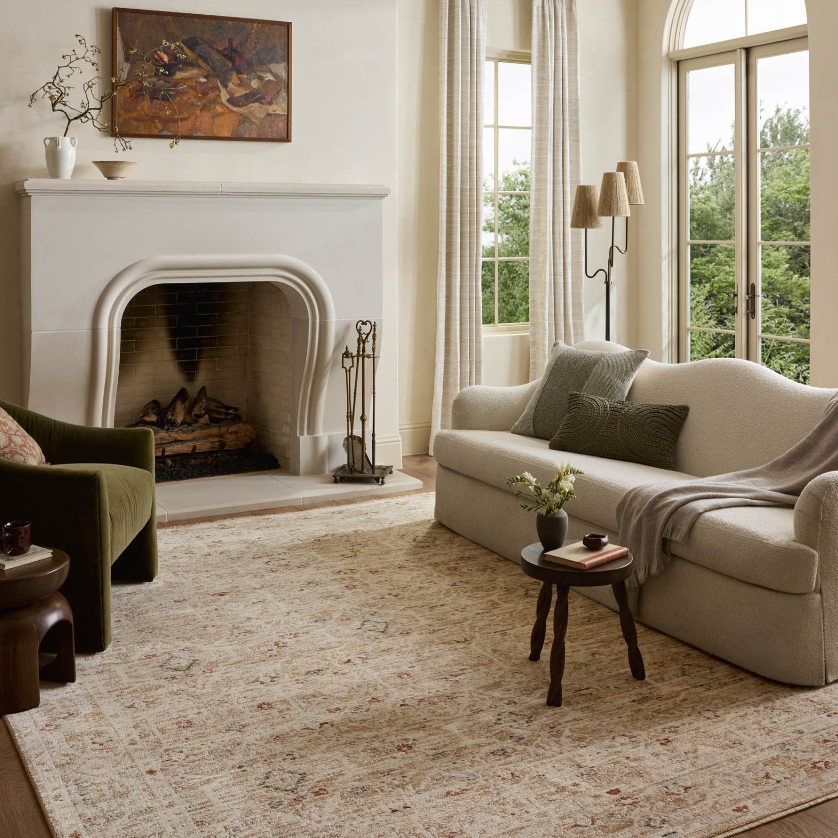 Loloi II Clarisse Natural / Multi Rug White Cliff Studio Area Rugs