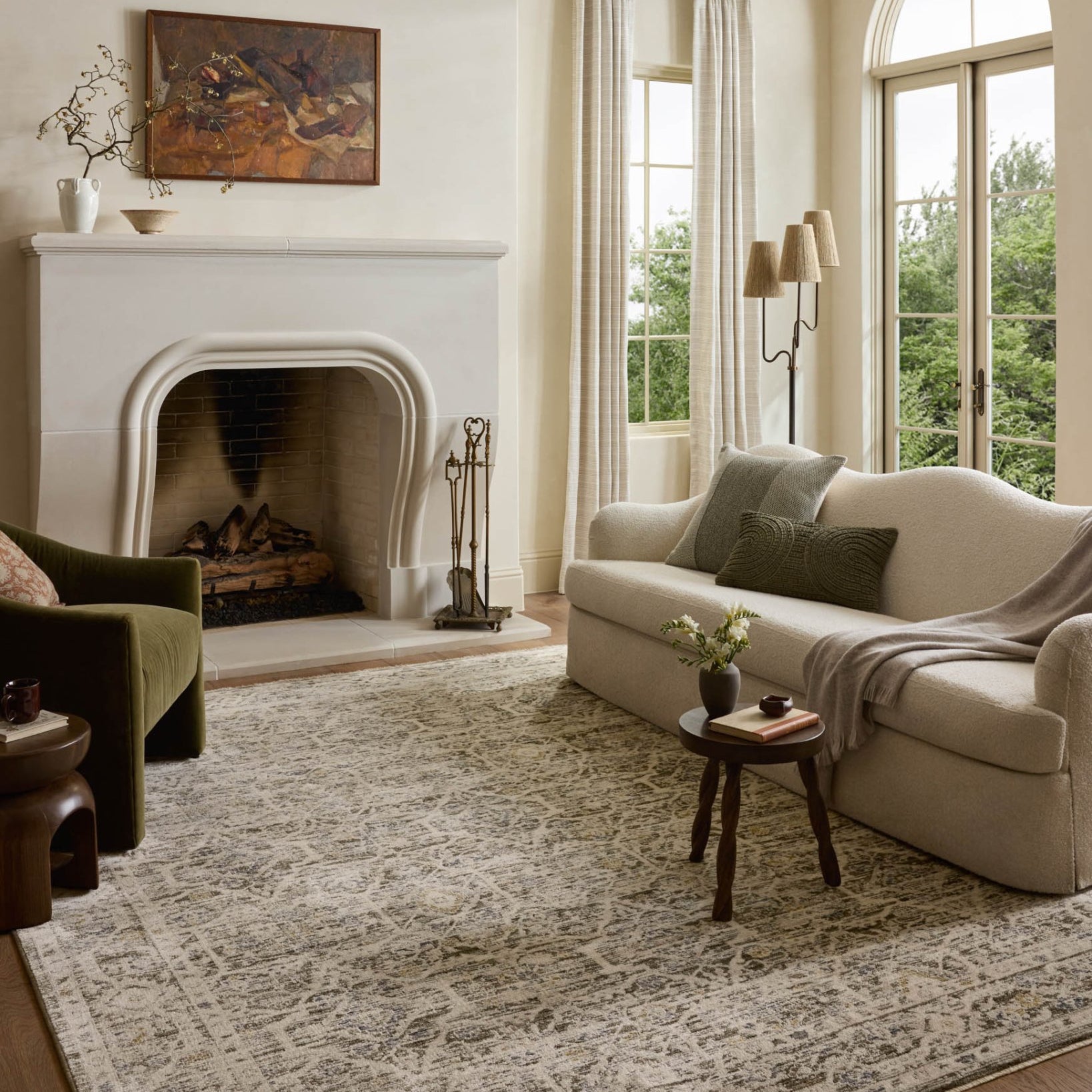 Loloi II Clarisse Olive / Ivory Rug White Cliff Studio Area Rugs